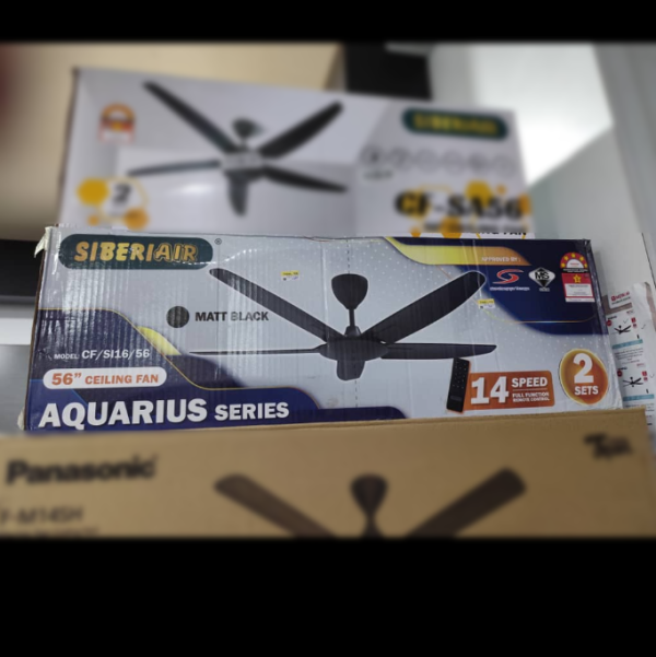 SIBERIAIR 56" Aquarius Series SI16 Ceiling Fan Remote DC CF/SI-16/56/MB | 5 Star Energy Efficient - Image 3