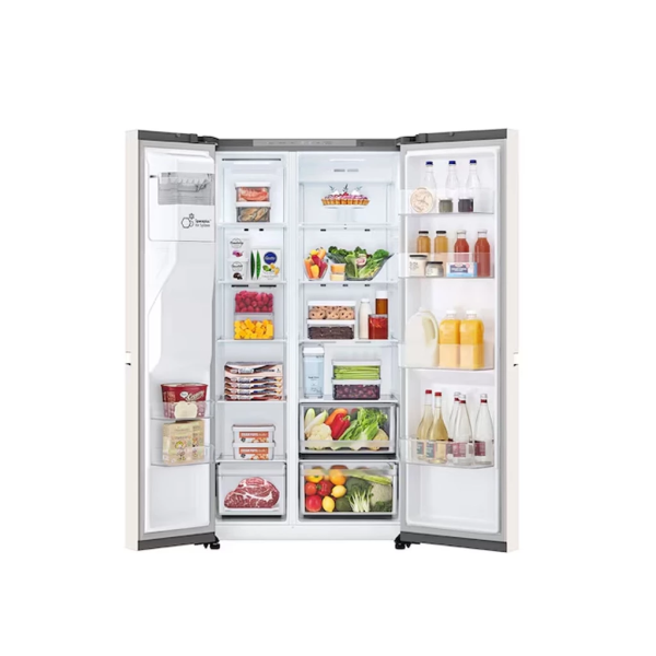 LG 635L Inverter Side-by-Side Fridge With Water & Ice Dispenser GC-L257KQKW - Image 3