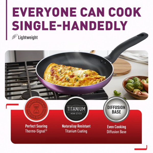 TEFAL Cooking Source 3pcs Set Cookware (Frypan + Saucepan + Lid) B504S2 | Non Stick - Image 4