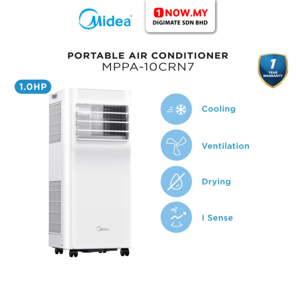 MIDEA 1HP Portable Air-Conditioner MPPA Series MPPA-10CRN7 | Compact Better Cooling