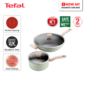 TEFAL So Matcha 4pcs Set Cookware Saucepan w/lid + Wokpan w/lid G179S4 | Non Stick