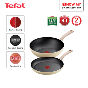 TEFAL Daisy 2pcs Set Cookware Frypan + Wokpan (G167S2) G167S295 | Non Stick