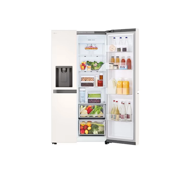 LG 635L Inverter Side-by-Side Fridge With Water & Ice Dispenser GC-L257KQKW - Image 2