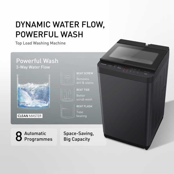 PANASONIC 8.5kg Top Load Washer NA-F85S11BRT | 4 Star Energy Efficient - Image 6