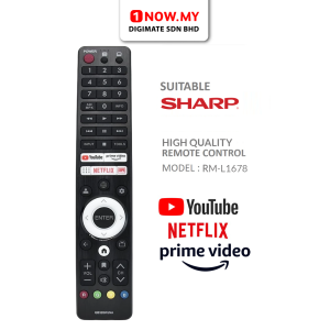UNI Sharp Replacement LCD/LED TV Remote Control RM-L1678 PLUS | Netflix Youtube Prime Video
