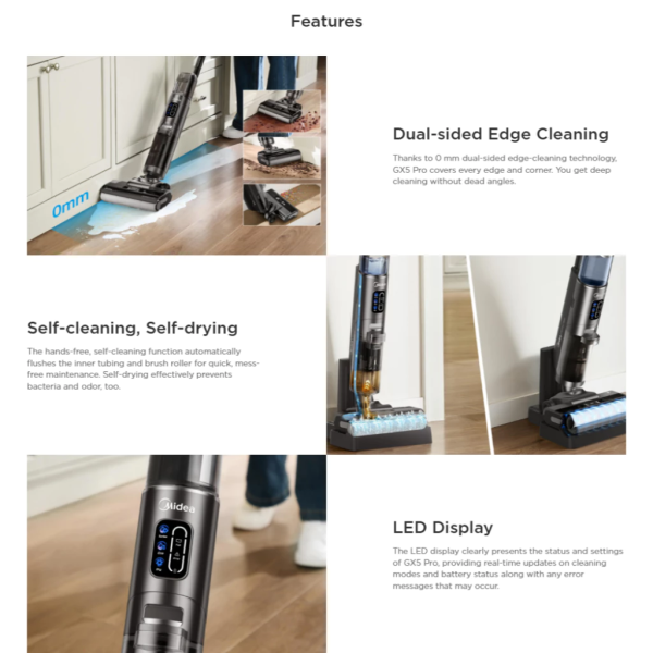 MIDEA Floor Washer Vacuum Wash Mop 230W MVC-GX5Pro - Image 6