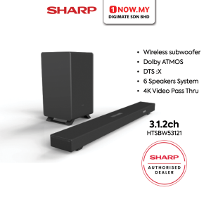 SHARP 3.1.2ch Q Sound Bar with Wireless Subwoofer HT-SBW53121