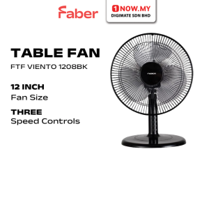 FABER 12" Table Fan FTF VIENTO 1208BK | 5 Star Energy Efficient