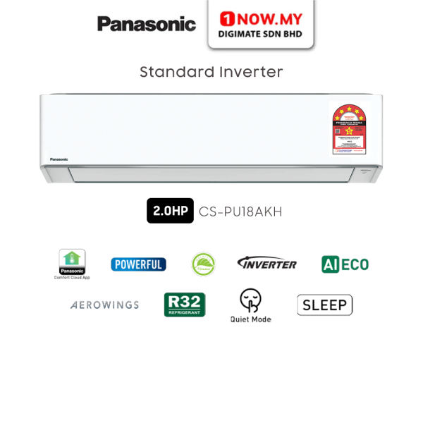 PANASONIC 2HP Standard Inverter Air Conditioner PU Series CS-PU18AKH | PU-AKH Powerful Energy Saving Air Protection