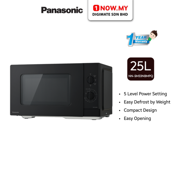 PANASONIC 25L Solo Microwave NN-SM33NBMPQ | Compact Design 3 Star Energy Efficient