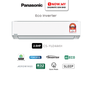 PANASONIC 2.5HP Eco Inverter Air Conditioner YU Series CS-YU24AKH | YU-AKH Energy Saving Cooling