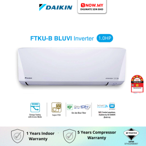 DAIKIN 1HP Inverter Air Conditioner BLUVI FTKU-B FTKU28B/RKU28BLF | 5 Star Energy Efficient
