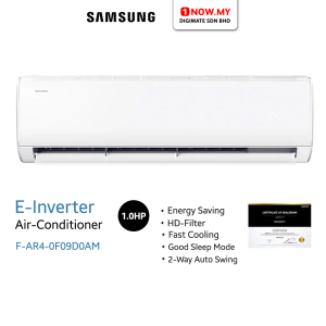 SAMSUNG 1HP E-Inverter Wall Mount Air Conditioner F-AR4-0F09D0AM | AC Cooling 4 Star Energy Efficient