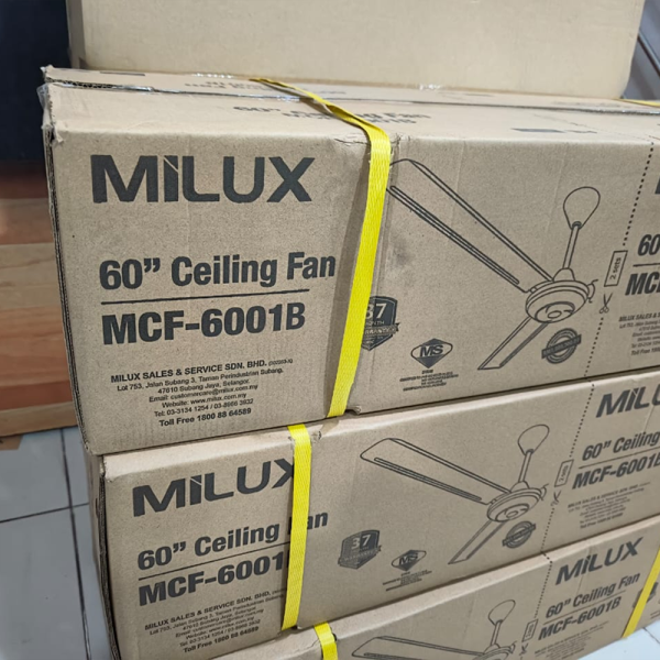 MILUX 60" Ceiling Fan MCF-6001 (Random Color) | Safety Thermal Fuse White/Black - Image 4