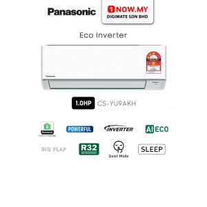 PANASONIC 1HP Eco Inverter Air Conditioner YU Series CS-YU9AKH | YU-AKH Energy Saving Cooling