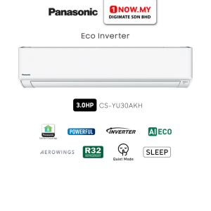 PANASONIC 3HP Eco Inverter Air Conditioner YU Series CS-YU30AKH | YU-AKH Energy Saving Cooling