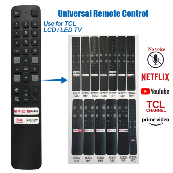 HUAYU TCL Replacement LCD/LED TV Remote Control RM-L1673 V2 | Netflix Youtube Prime Video - Image 2