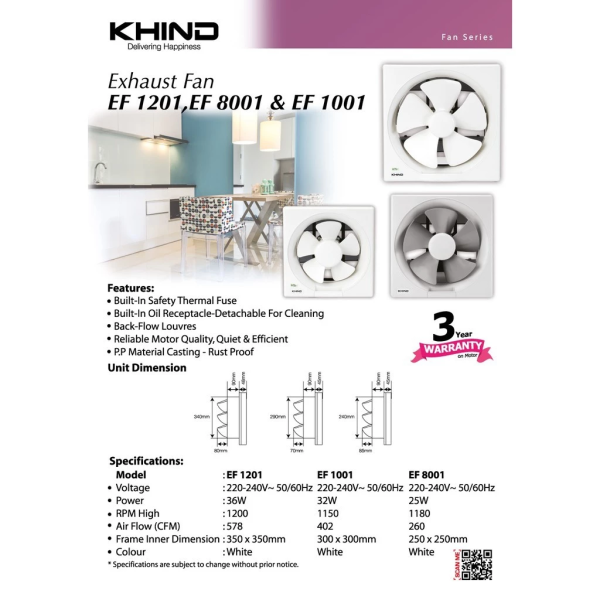 KHIND 10" Exhaust Fan EF1001 - Image 3