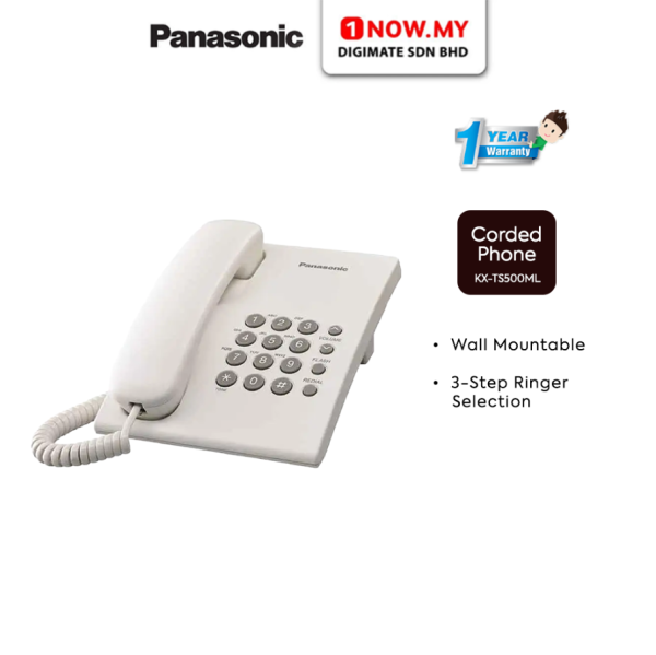 PANASONIC Single Line Phone KX-TS500ML (Switchable Tone / Pulse Settings)