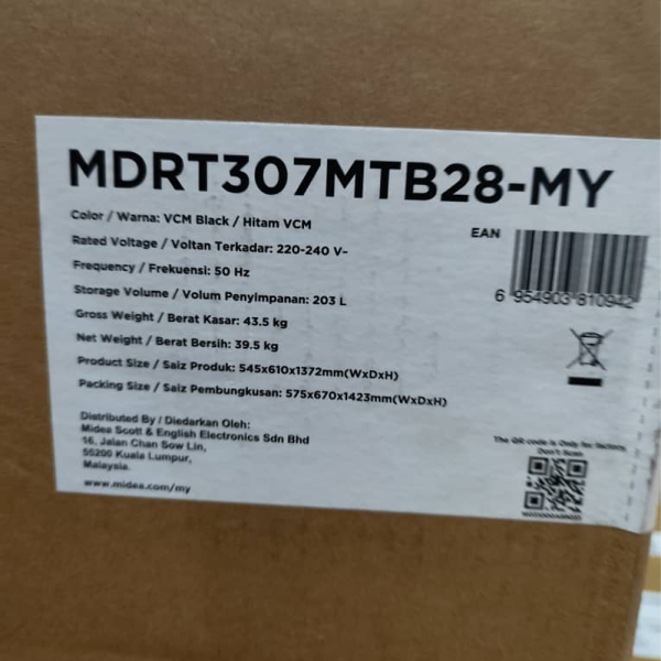 MIDEA 240L Inverter Quattro Refrigerator 2 Door MDRT307MTB28-MY | 4 Star Energy Efficient - Image 6