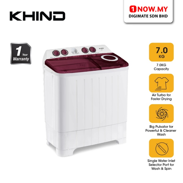 KHIND 7Kg Semi Auto Washing Machine WM717 | Powerful Cleaner Wash