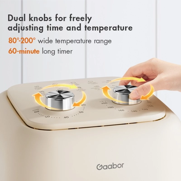 GAABOR 8L Air Fryer Dual Knobs Non-Stick Coating AF-80M01A - Image 5