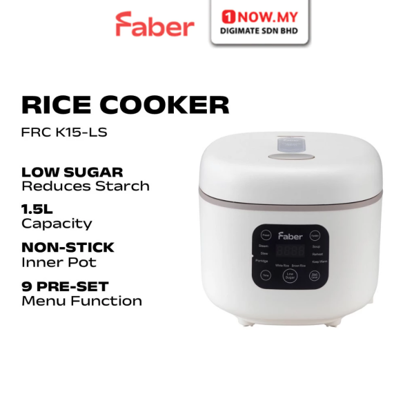 FABER 1.5L Digital Rice Cooker FRC K15-LS | Non Stick