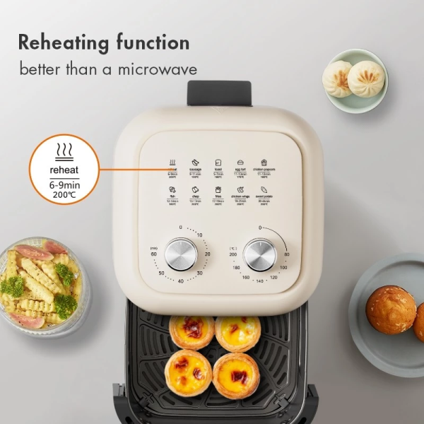GAABOR 8L Air Fryer Dual Knobs Non-Stick Coating AF-80M01A - Image 4