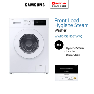 SAMSUNG 8kg Inverter Front Load Washer Hygiene Steam WW80FG3M05TWFQ