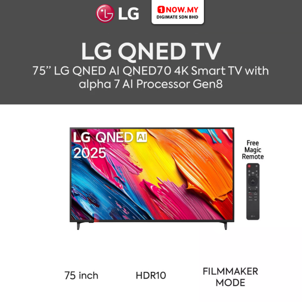 LG 75" QNED70 HDR10 4K UHD QNED AI Smart TV 75QNED70ASA