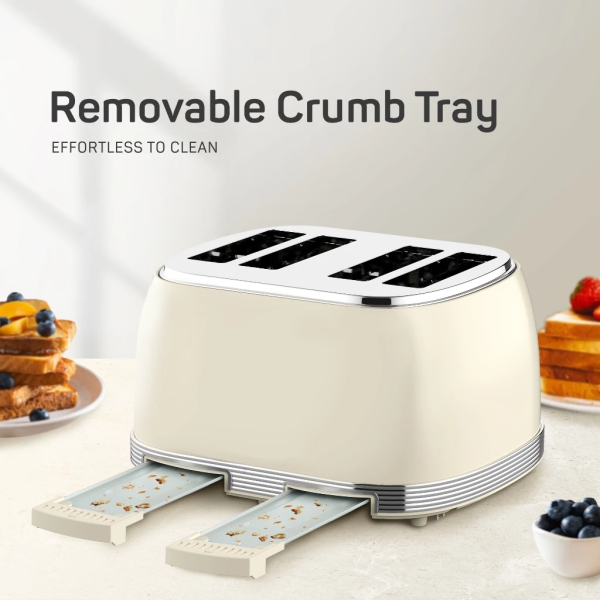 FABER 4 Slice Bread Toaster Vintage Series FT-V8504 | Defrost Toast Reheat - Image 4