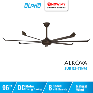 ALPHA Alkova 96" SUR G2 Ceiling Fan DC Motor 8 Speed Remote SUR G2-7B/96 (Pre Order)