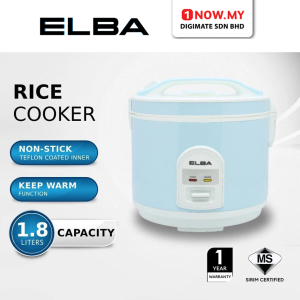 ELBA 1.8L Jar Rice Cooker ERC-R1837(BL) | Non Stick Auto Keep Warm