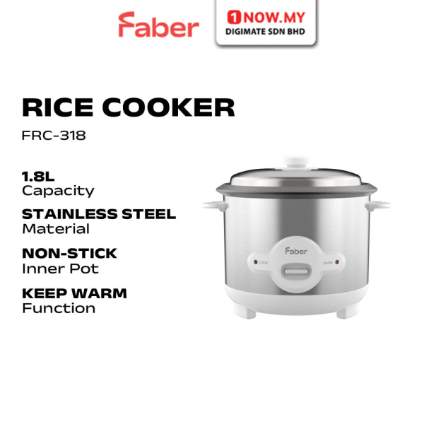 FABER 1.8L Traditional Rice Cooker FRC-318 | Non Stick Inner Pot