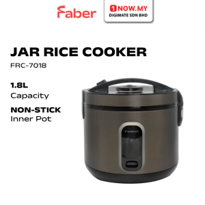FABER 1.8L Rice Cooker FRC-7018 | 3 Star Energy Efficient Non Stick Keep Warm