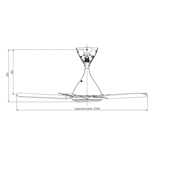 PANASONIC 38" Bayu Jr Ceiling Fan DC Motor 5-Blade F-M96JH (Random Color) - Image 4