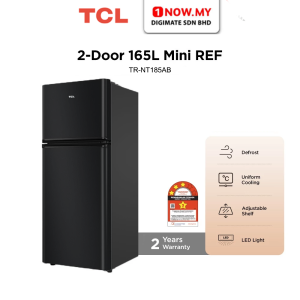 TCL 165L 2 Doors Mini Refrigerator TR-NT185AB | 3 Star Energy Efficient