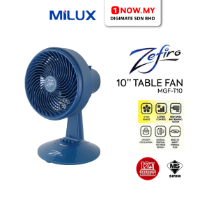 MILUX 10" Zefiro Gale Table Fan MGF-T10 | 3 Speed Rapid Air