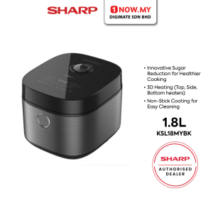 SHARP 1.8L Digital Rice Cooker Low Sugar KSL18MYBK