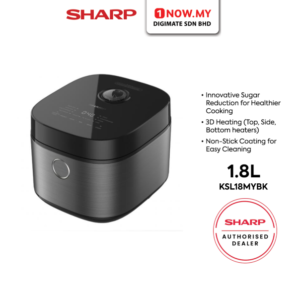 SHARP 1.8L Digital Rice Cooker Low Sugar KSL18MYBK