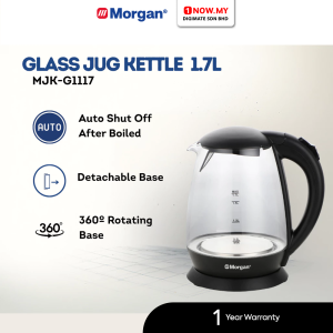 MORGAN 1.7L Jug Kettle Thick Glass MJK-G1117