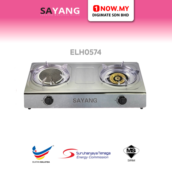 SAYANG 2 Burner Infrared Gas Stove ELH0574 | Stainless Steel