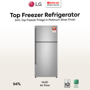 LG 547L Inverter Top Freezer Fridge GN-C702HFCM | Platinum Silver Finish 4 Stars Efficient
