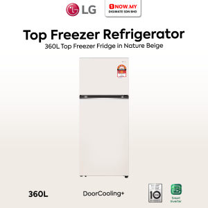 LG 360L Inverter Top Freezer Fridge GN-B332PBGB (Nature Beige) | 5 Star Energy Efficient