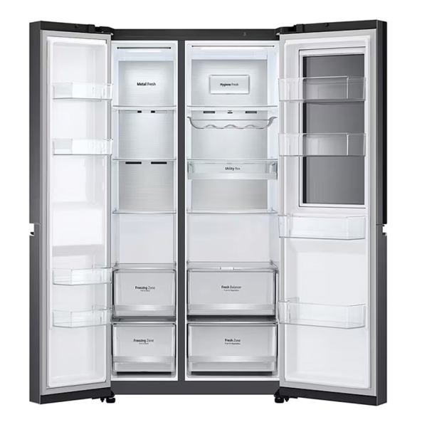 LG 655L Inverter Side-by-Side Fridge InstaView Knock-Knock GC-V257CQFW | Matte Black - Image 3