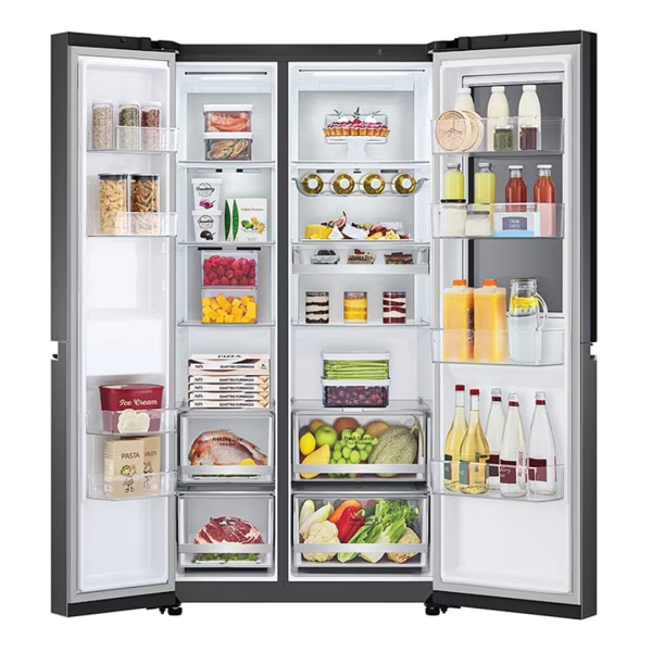 LG 655L Inverter Side-by-Side Fridge InstaView Knock-Knock GC-V257CQFW | Matte Black - Image 4