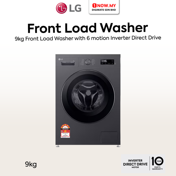 LG 9kg Inverter Front Load Washer FB1209S6M | 5 Star Energy Efficient 6 motion Direct Drive