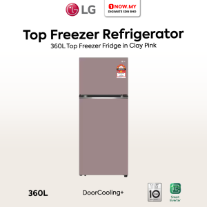 LG 360L Inverter Top Freezer Fridge GN-B332PPGB (Clay Pink) | 5 Star Energy Efficient