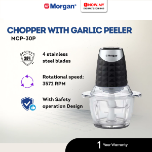 MORGAN 1.2L Food Chopper MCP-30P | User-Friendly Garlic Peeler Mince Meat