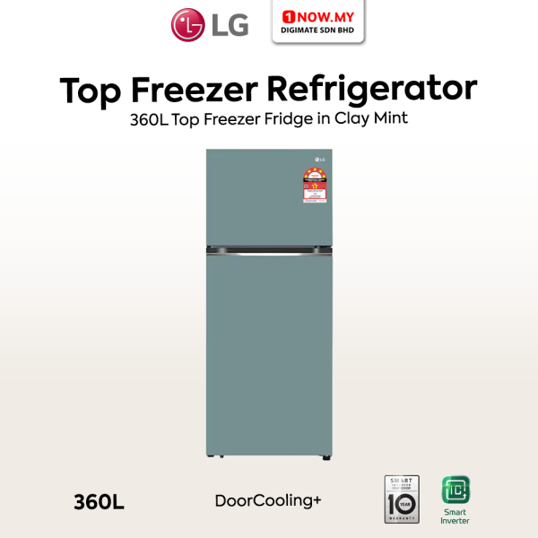 LG 360L Inverter Top Freezer Fridge GN-B332PMGB (Clay Mint) | 5 Star Energy Efficient